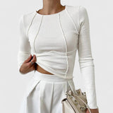 Mónica - Top confortável com mangas compridas