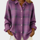 Ana - Cardigan de Malha aos Quadrados