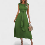 Emília - Vestido maxi elegante sem mangas e gola redonda