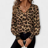Susana - Blusa elegante com estampado de leopardo
