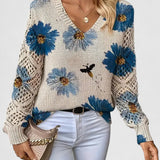 Catarina - Camisola de malha com padrão floral