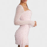 Sónia - Vestido Mini com Brilho e Decote