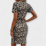 Fátima - Vestido estiloso com padrão leopardo