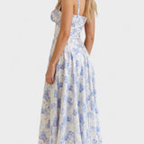 Carolina - Vestido Floral com Corpete Ajustado