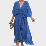 Patrícia - Vestido com Laço e Detalhes Artesanais