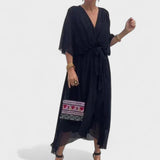 Patrícia - Vestido com Laço e Detalhes Artesanais